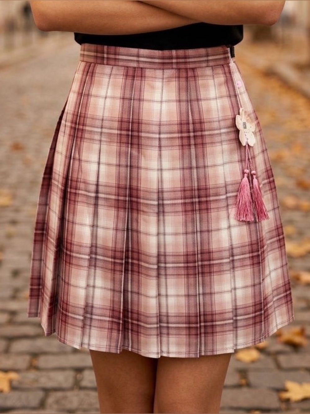 2208 - Plaid Pink A-Line Mini Skirt